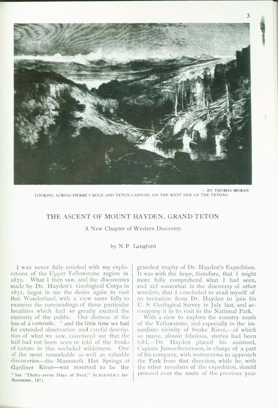 THE ASCENT OF MOUNT HAYDEN, GRAND TETON, 1872: a new chapter of Western discovery. vist0066b
